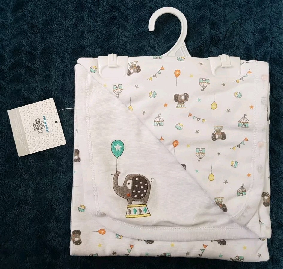 Early Days Pram Blanket Circus Elephant Primark New