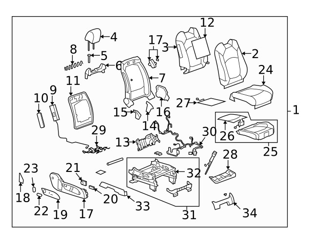 Genuine GM Seat Back Pad 15899629