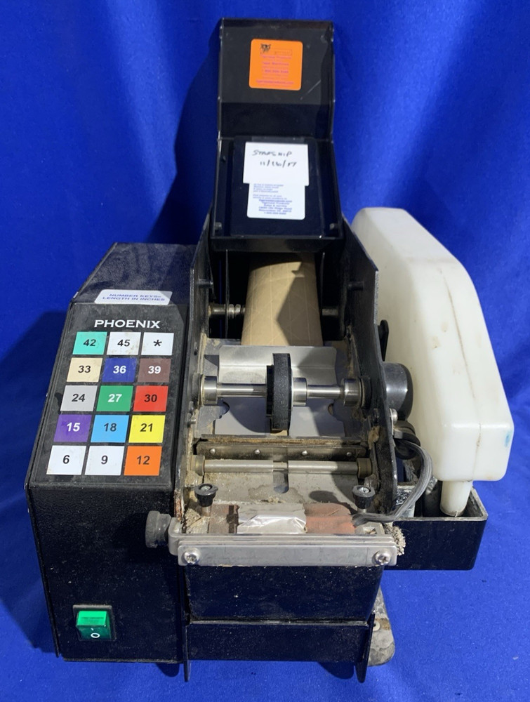 Phoenix E-1C Electronic Automatic Gummed Paper Tape Dispenser - Powers On - Read