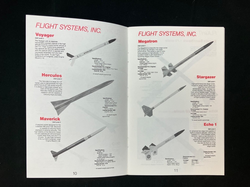 Flight Systems Inc. (FSI) 1993 Model Rocketry Catalog - Absolutely Mint!