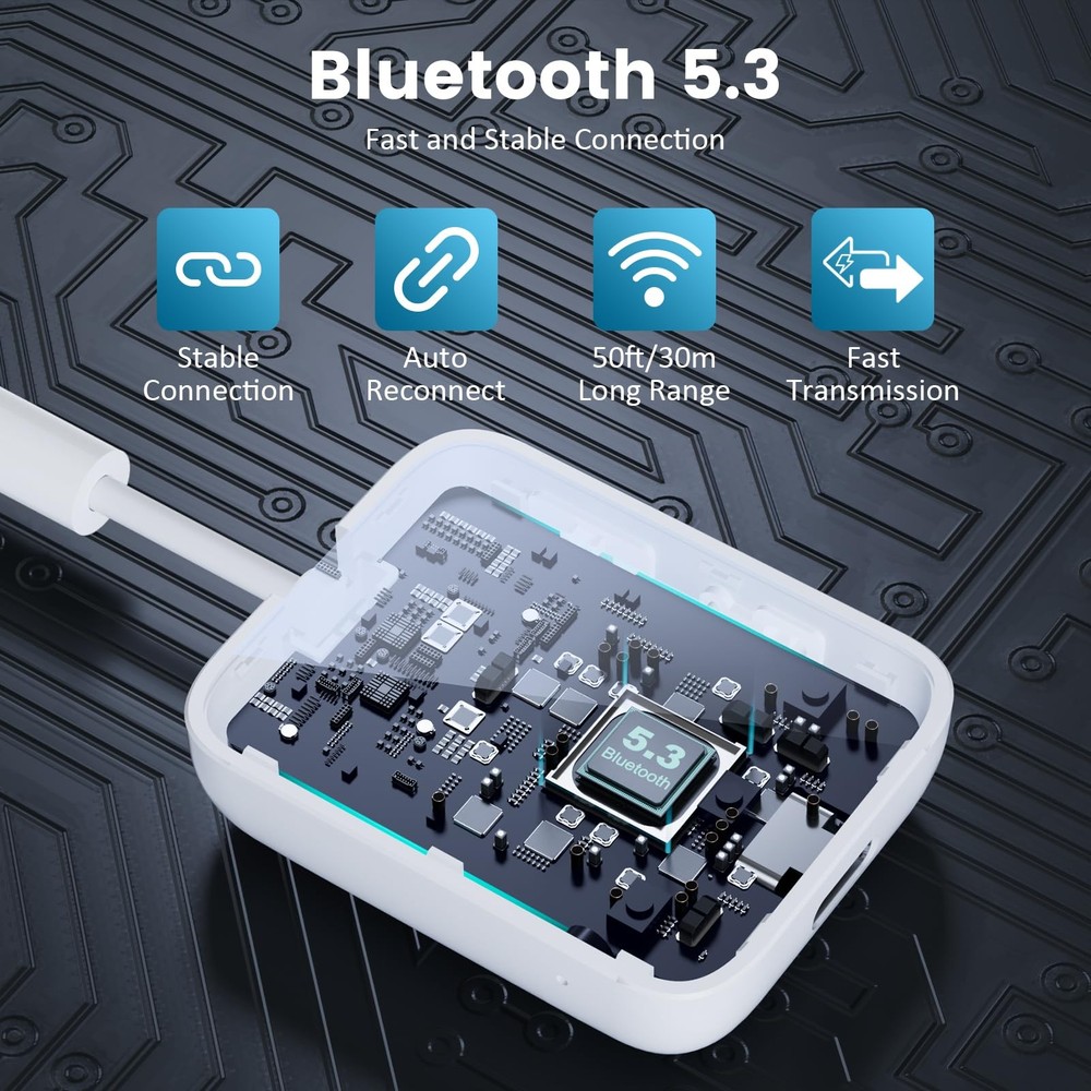 Bluetooth 5.3 Transmitter Receiver 2-in-1, aptX Adaptive & Low Latency Wirele...