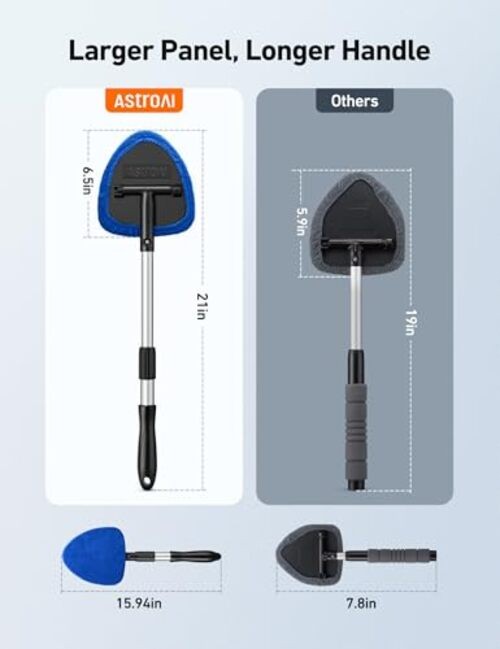 AstroAI Windshield Cleaner Tool, Car Interior Window Detailing 1 pack Blue