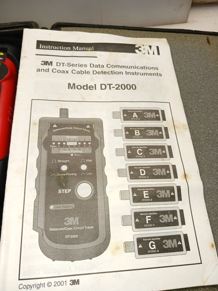 3M DT-2000 DATA COMMUNICATIONS AND COAX CABLE DETECTION INSTRUMENTS
