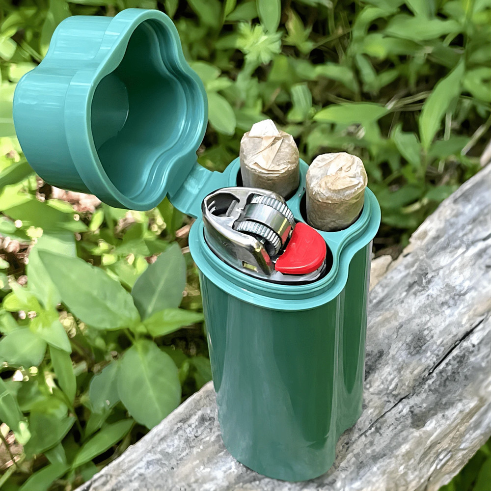 Portable Cigarette & Lighter Holder Storage Case Mini Water Windproof Smokin Box