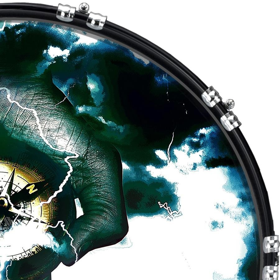 Custom 22" Kick Bass Drum Head Graphical Image Front Skin Divine Direction