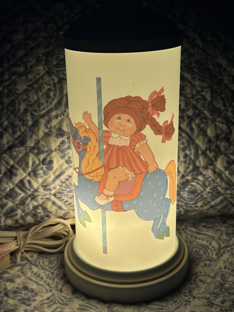 Vintage 1983 Cabbage Patch Carousel 3 Way Switch Nightlight Lamp Retro 80’s Lamp