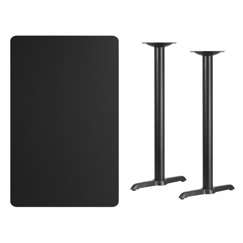Bowery Hill 30" x 48" Restarant Bar Table in Black