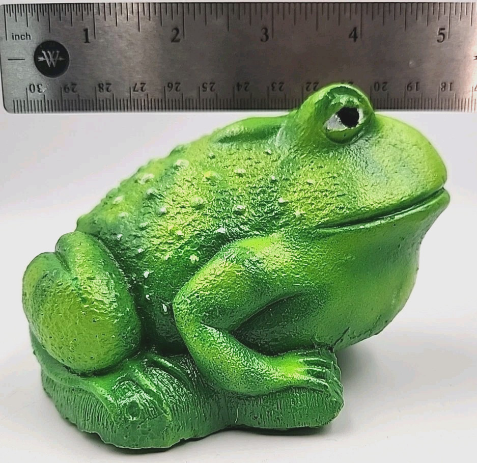 Hand Painted Neon Toad Frog Concrete Garden Statue Airbrushed Fluorescent Custom
