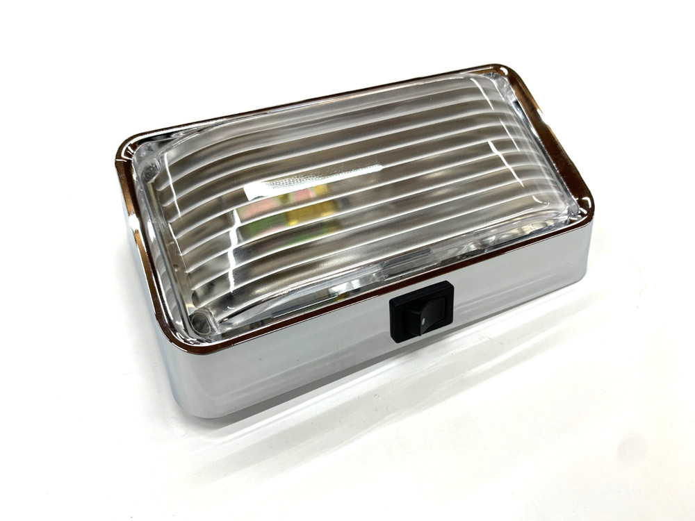 Chrome Universal Interior Dome Light w/ Switch & 1156 Bulb United Pacific 31427