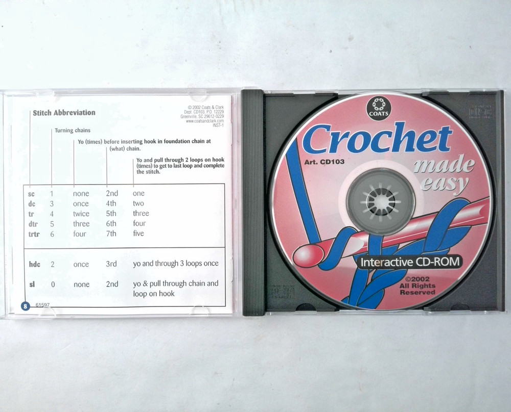 Coats & Clark Crochet Made Easy (CD-Rom, 2002) |