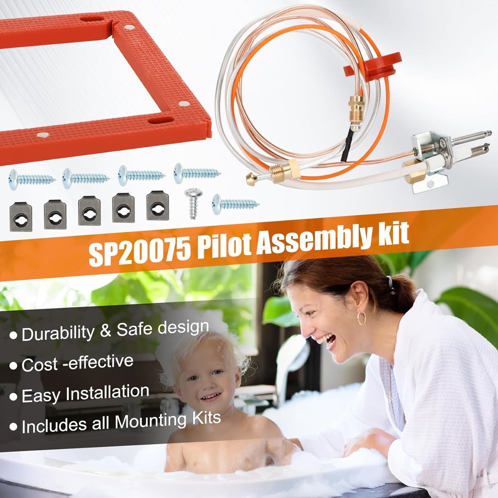 Upgraded SP20075 Pilot and Igniter Assembly Compatible with Rheem Water Heater P