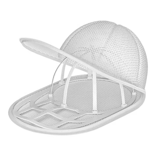 Hat Washer Cage with Snap Lock - Machine/Dryer Safe Compact Hat White-1-Pack