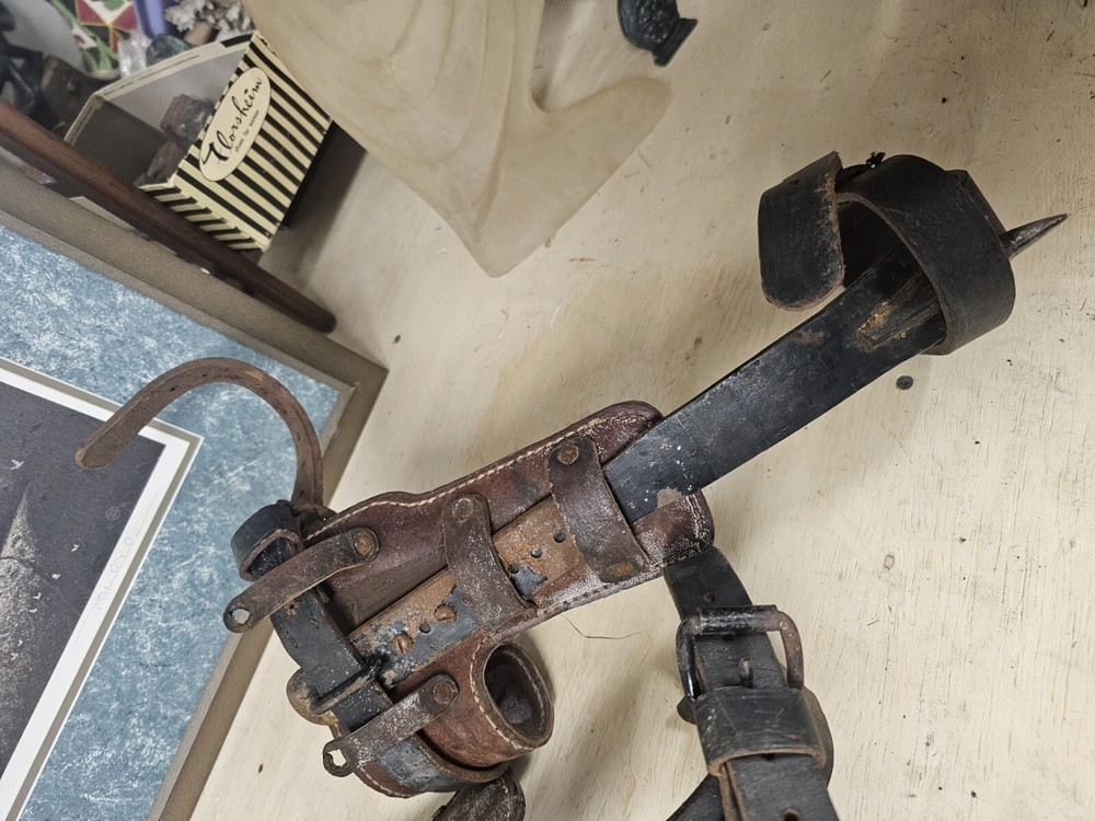 Vintage Bell System Set Buckingham Lineman Pole Climbing Spikes