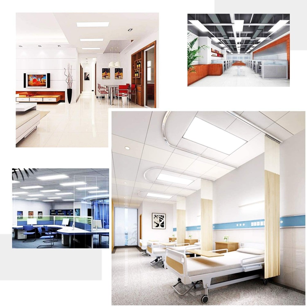 2x4Ft LED Panel Troffer Edge-Lit Flat (8 Pack) 75 Watt,7800LM Drop Ceiling Light