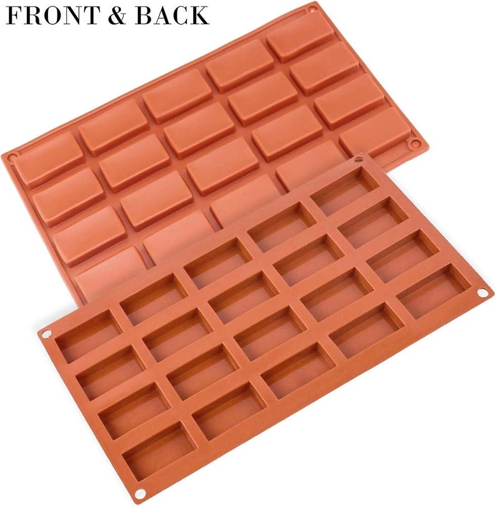20 Cavities Rectangular Chocolate Candy Bar Silicone Mold Soap Cake BinD03