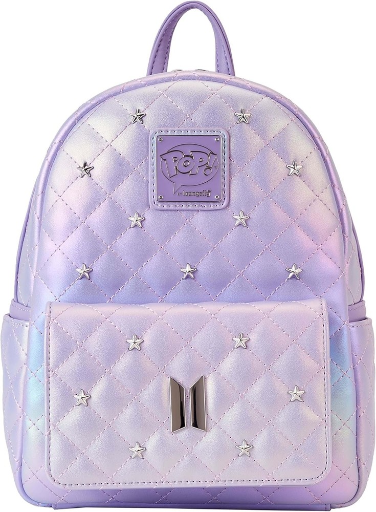 Loungefly BTS Logo Iridescent Purple Mini Backpack