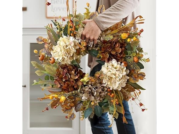 WANNA-CUL Rustic Hydrangea 24" Wreath 10-rustic Hydrangea