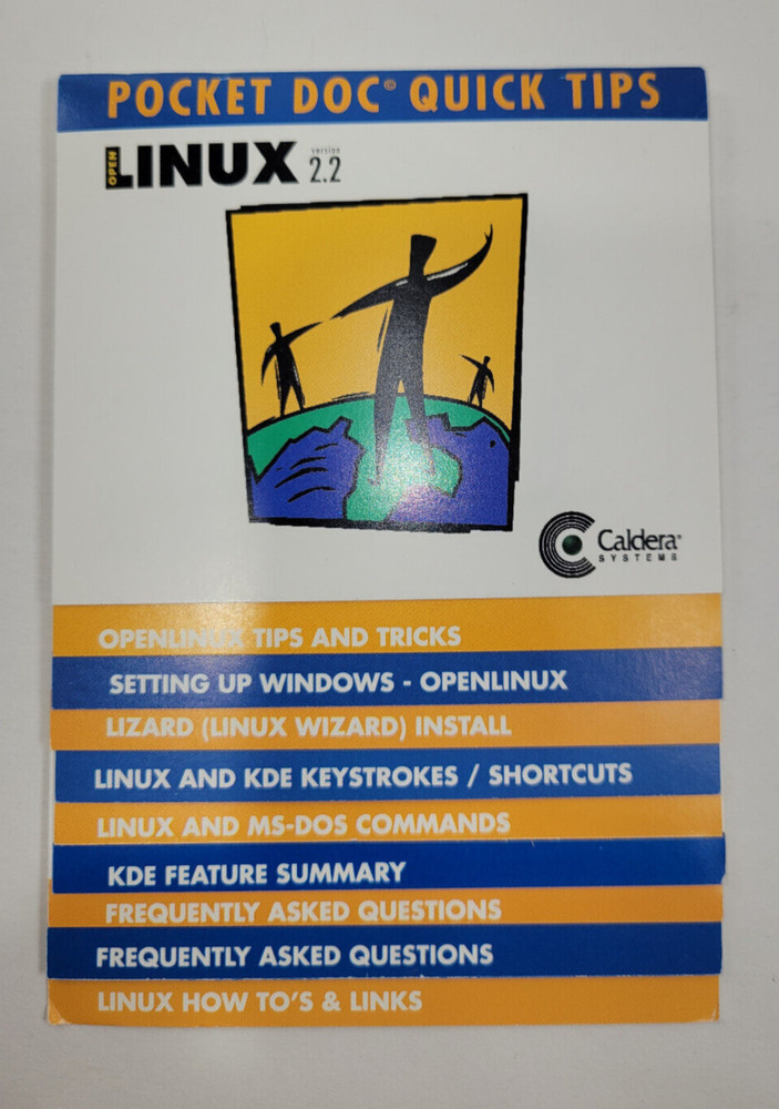 Linux 2.2 Pocket Doc Quick Tips Caldera Systems 3.25" x 5.5" Booklet Guide