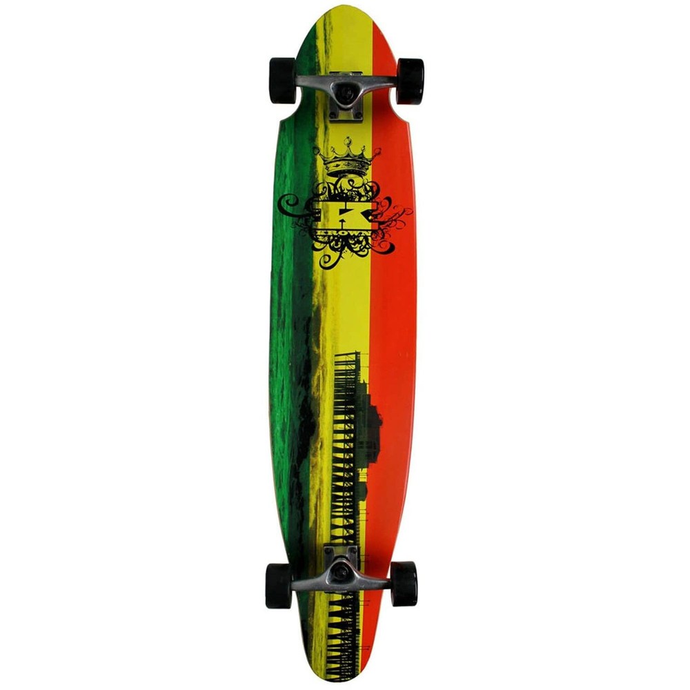 Krown Longboard Complete Kicktail Rasta 9" x 43"