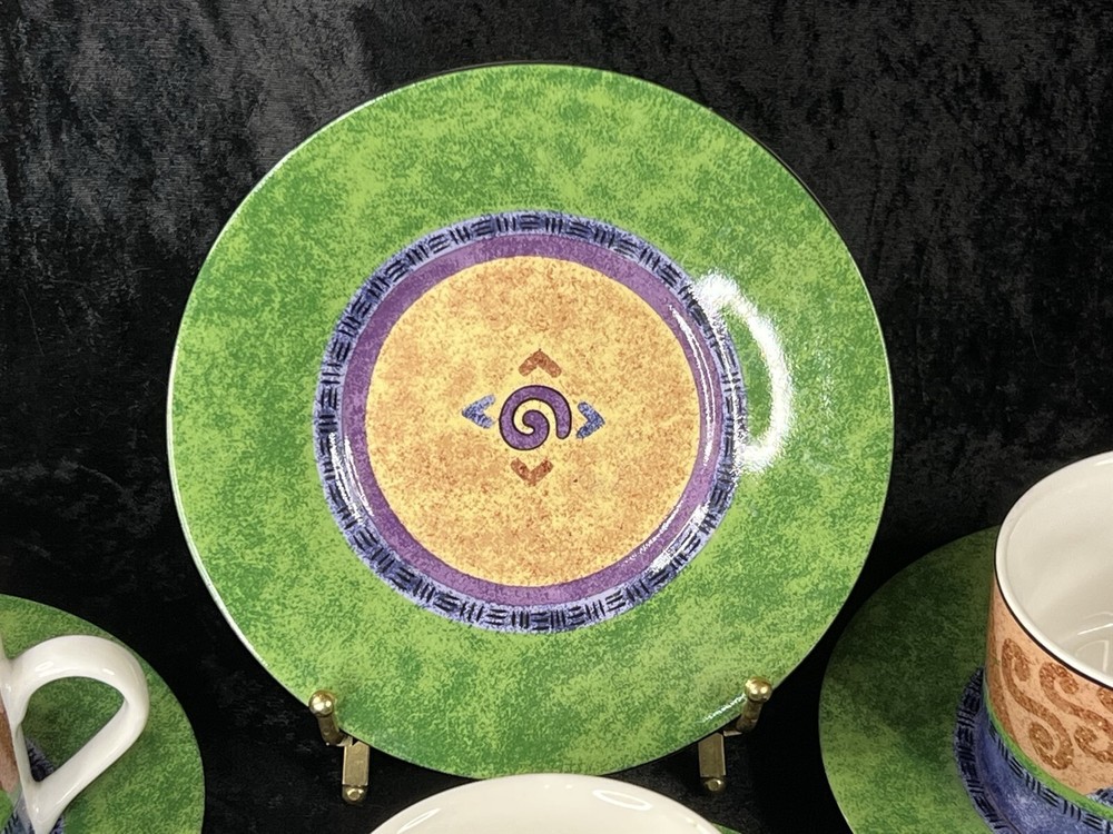 Sango Sue Zipkin 4895 KARMA 4 Cup & Saucer Sets
