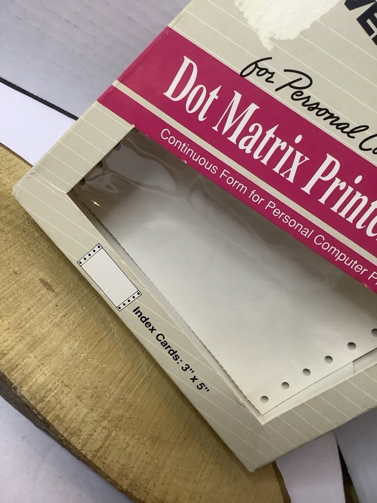 Avery Dot Matrix Printer Cards 4166 3"x5"Continuous Index Cards 1/2 Box