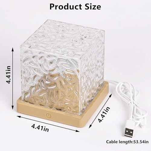 Lights Projector Rechargeable, Touch Cube Color Changing Light with Ocean Wave