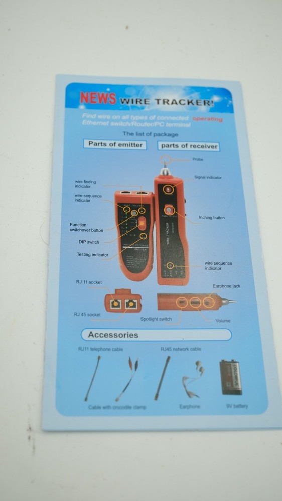 WIRETRACKER wire tester network phone Cable detector Locator Meter tracker