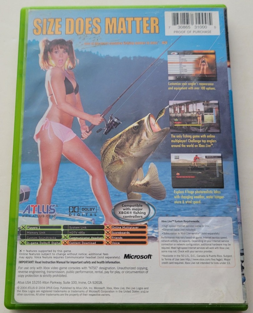 CASE ONLY - Pro Fishing Challenge (Microsoft Xbox, 2004) Acceptable Cond!