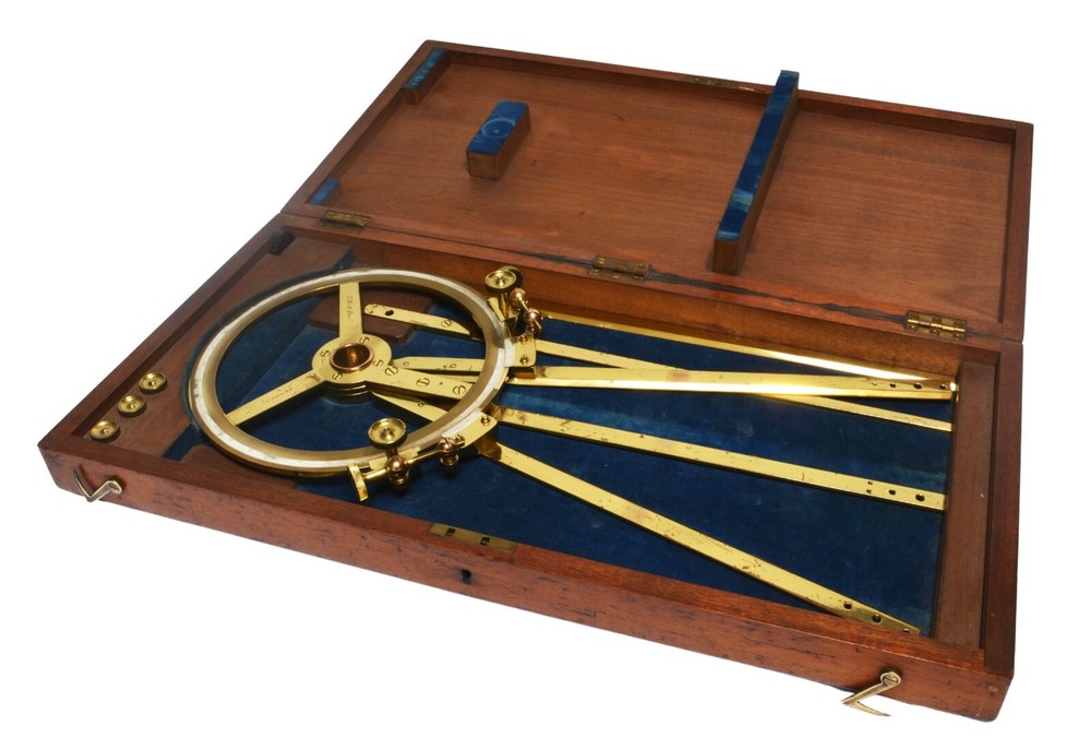 Antique Compass Station Pointer, Navigation Tool, London, Naval, Victorian 1890s