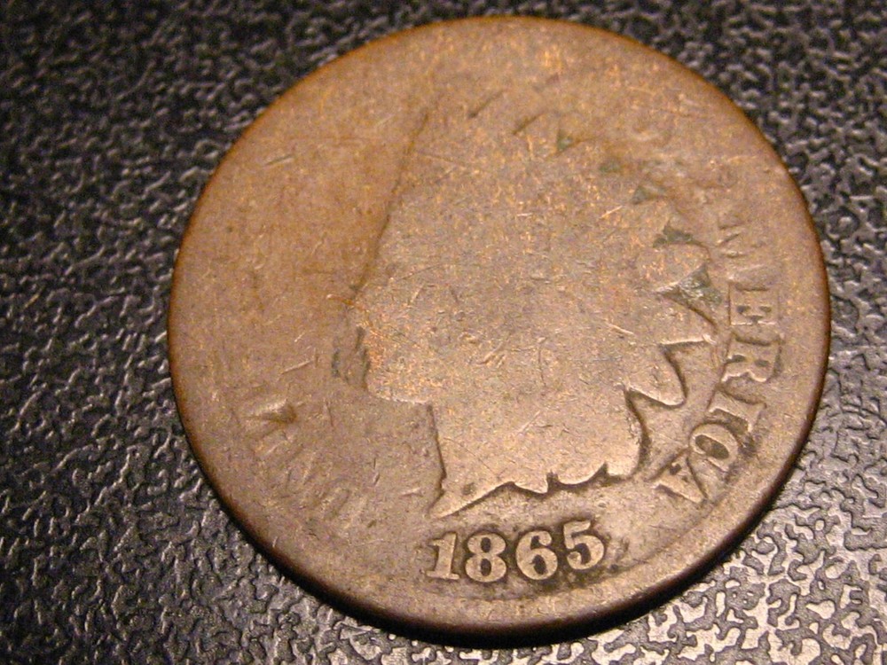 1865 Fancy 5 Indian Head Cent AG