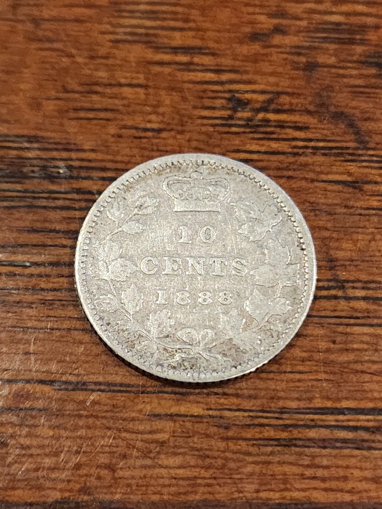 1888 Canada 10 Cents Silver Coin