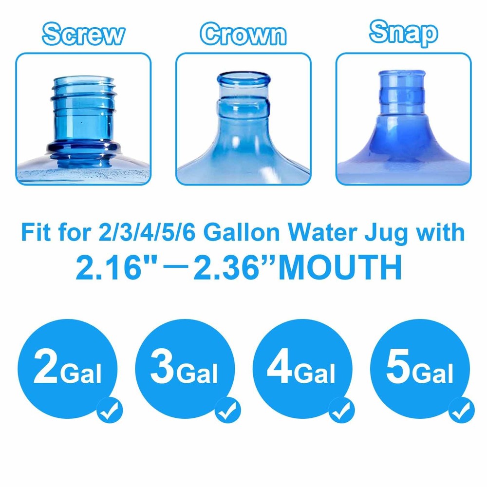 3 Pack Reusable 3 & 5 Gallon Water Jug Cap, Upgrade Silicone Reusable Replace...