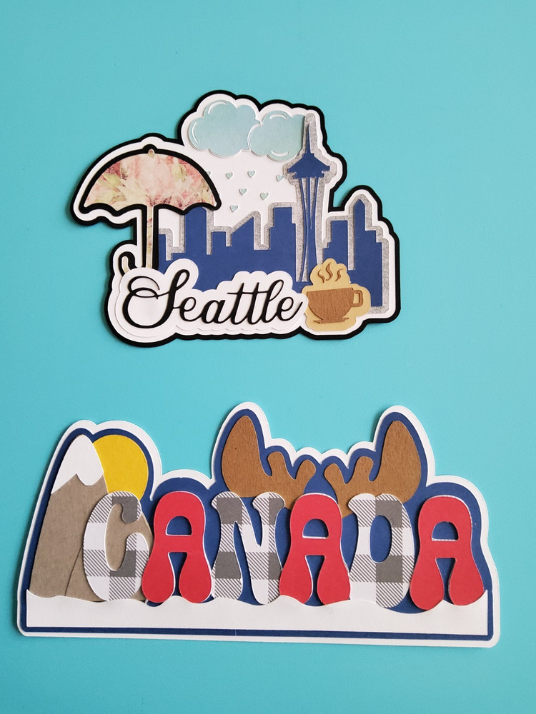 CANADA OR SEATTLE Title Scrapbook Page DIE CUT