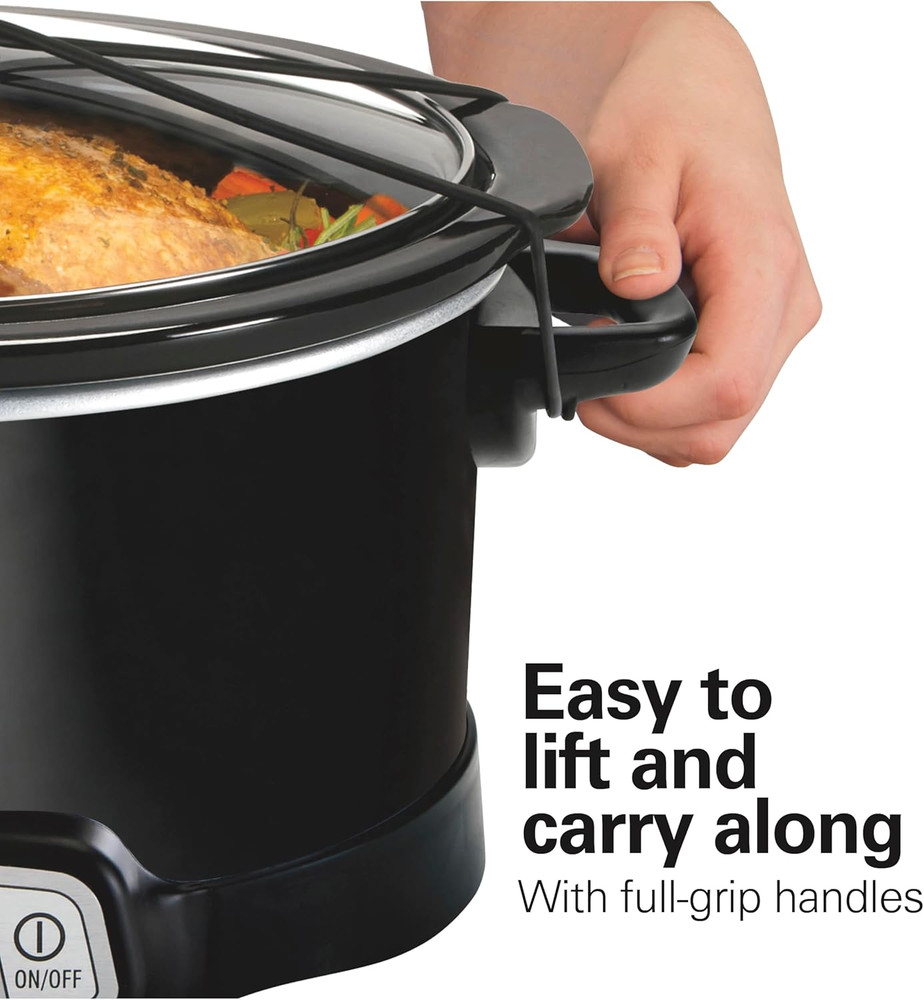 Portable 7 Quart Programmable Slow Cooker with Three Temperature Settings, Lid L