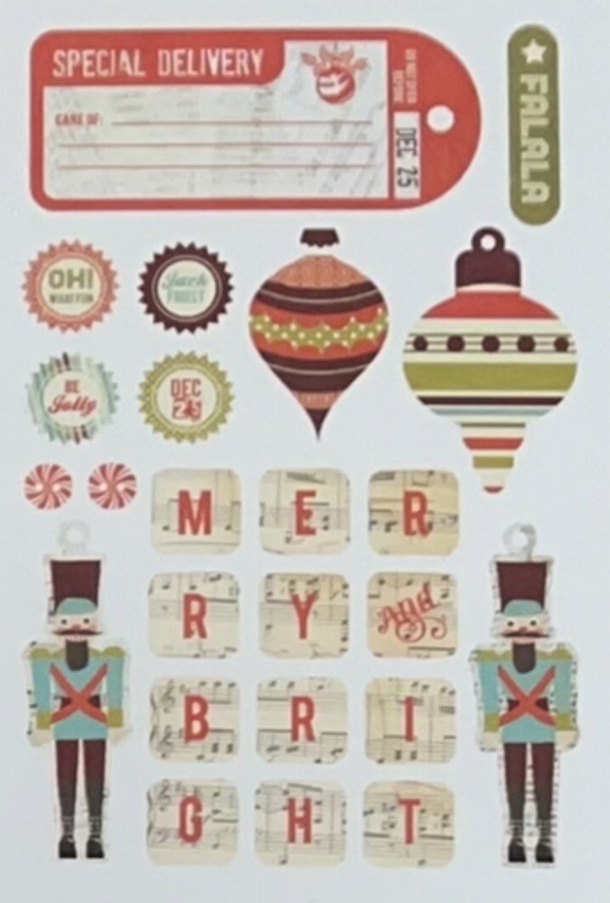 Basic Grey Designer Chipboard Christmas Alphas Real Thick Sticky Chip Sticker 4p