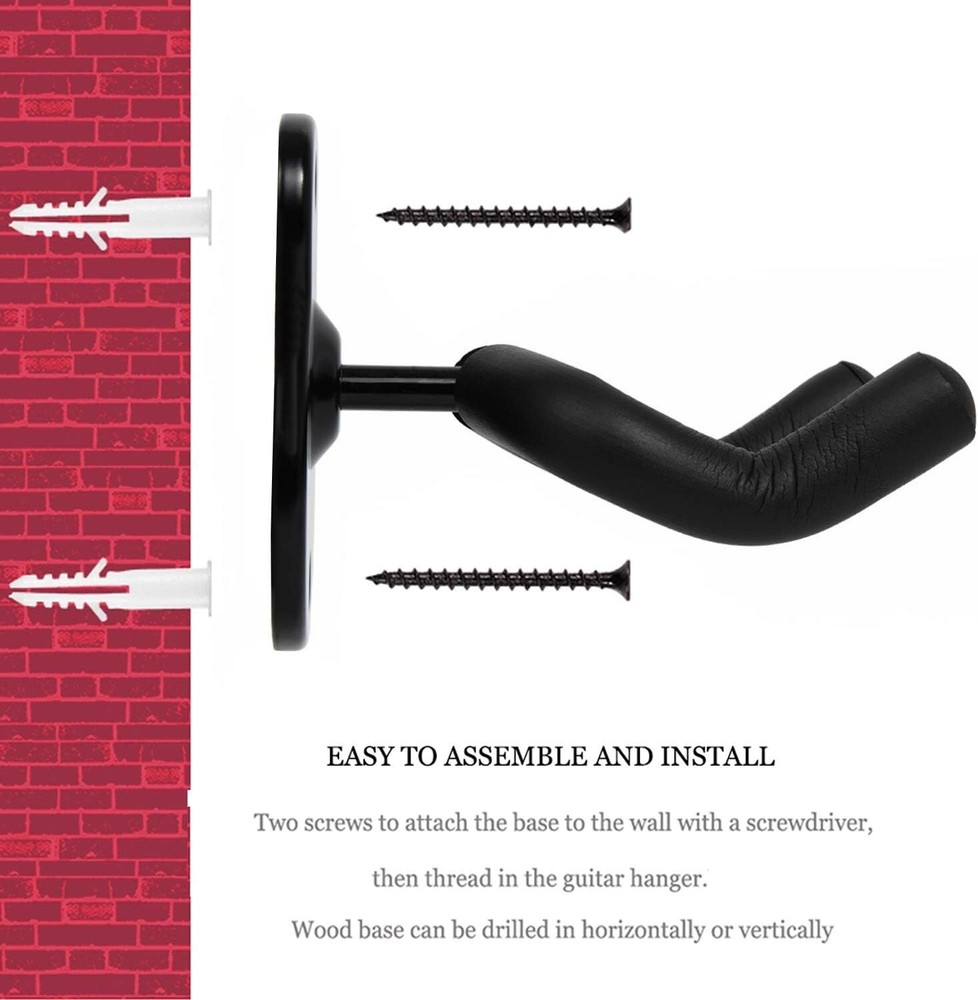 Multi-Compatibility Guitar Hanger Hook for Visually Showcasing Your Instruments