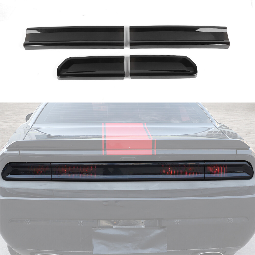 Smoked Black Tail Light Covers Rear Light Guards for Dodge Challenger 2009-2014