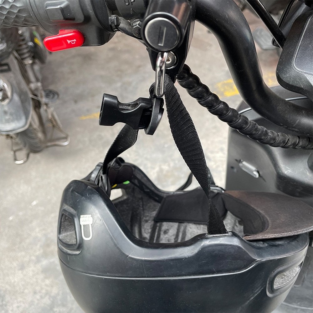Compact Motorcycle Helmet Anti-Theft Lock Device.