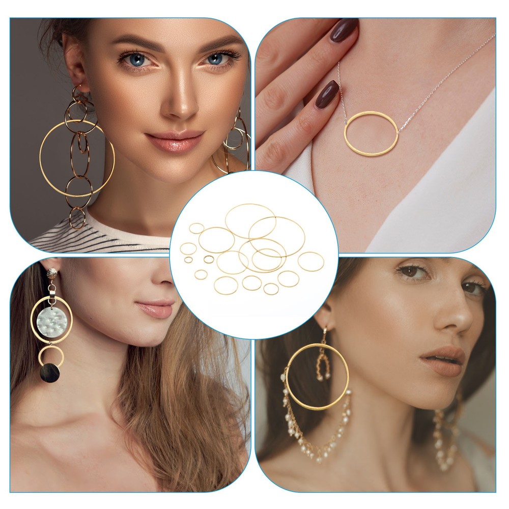 80mm OD x 78mm ID Earring Beading Hoop, 50Pcs Solid Copper Beading Ring