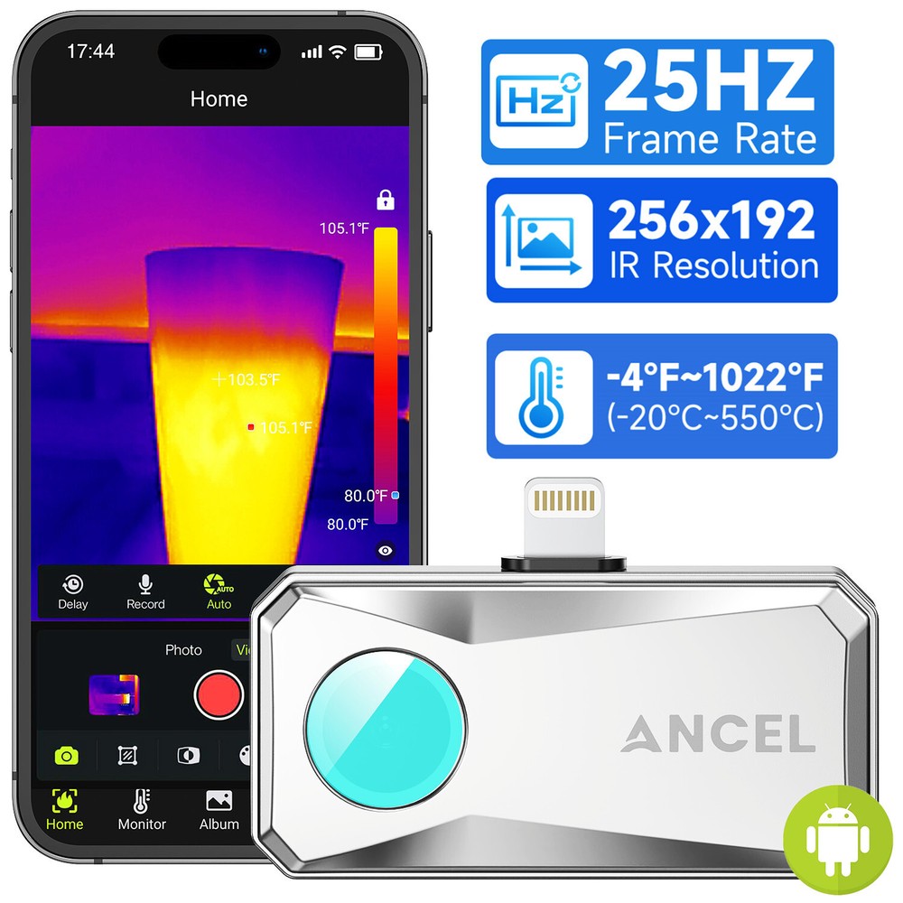 Portable Thermal imaging Camera Imager for Android 256x192 IR Resolution Rate
