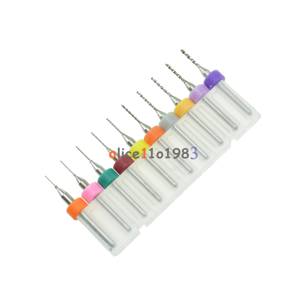 10Pcs PCB Print Circuit Board Carbide Micro Drill Bits Tool 0.3mm to 1.2 mm
