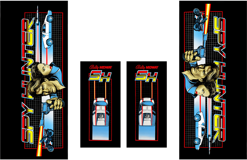 Bally Midway Spy Hunter Pinball Machine CABINET Decal Set