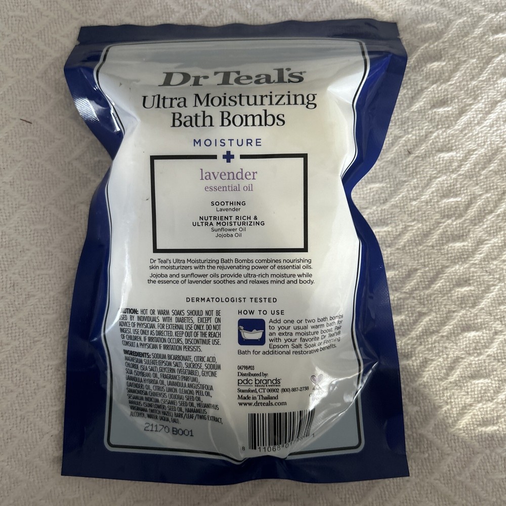 Bath Bombs by Dr Teal's Ultra Moisturizing Five (5) 1.6 oz Sealed