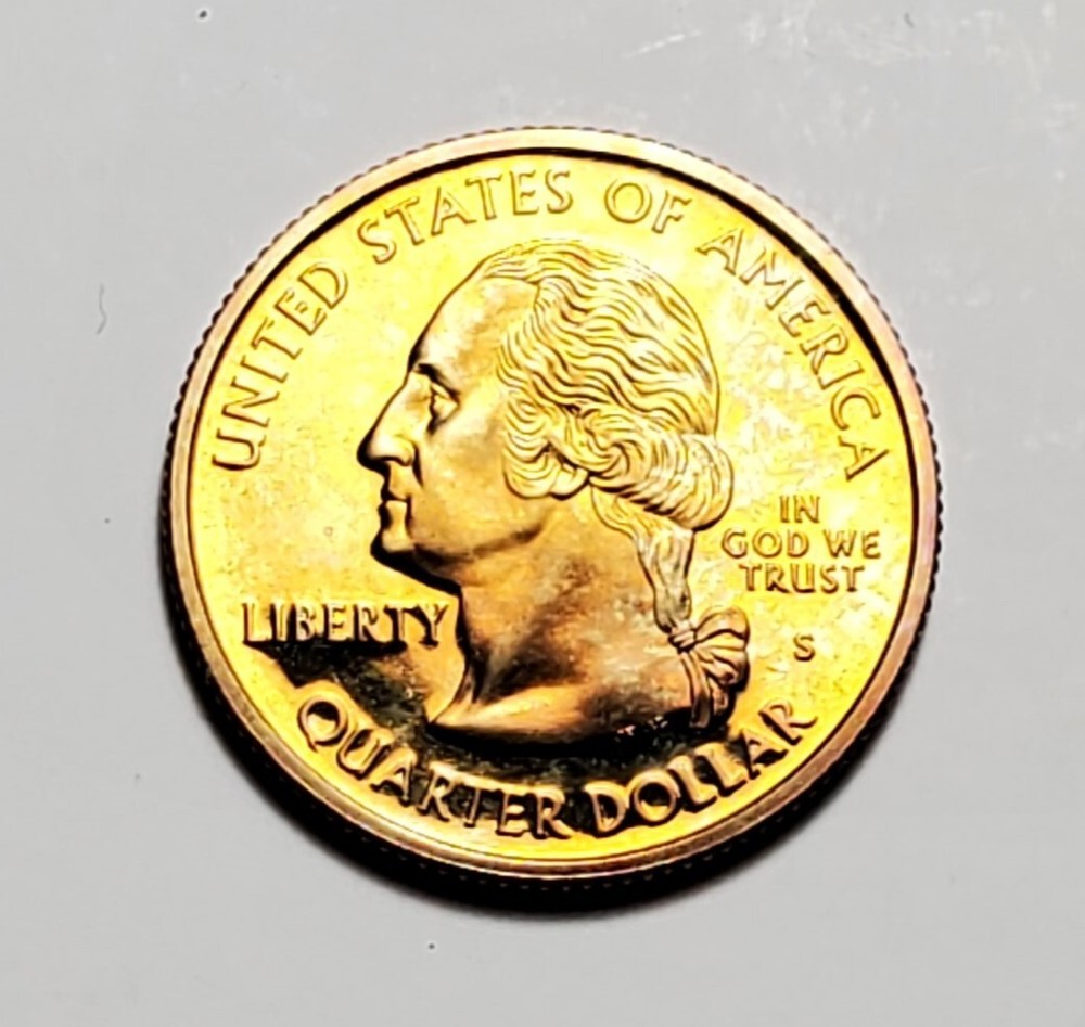 TONED 2003 S ARKANSAS STATE QUARTER CLAD PROOF UNC #C3252