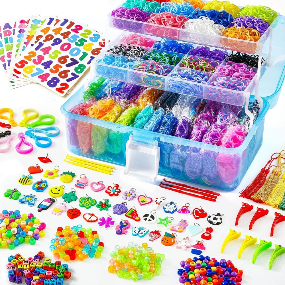 Rubber Band Craft Kit with Blue Storage Container