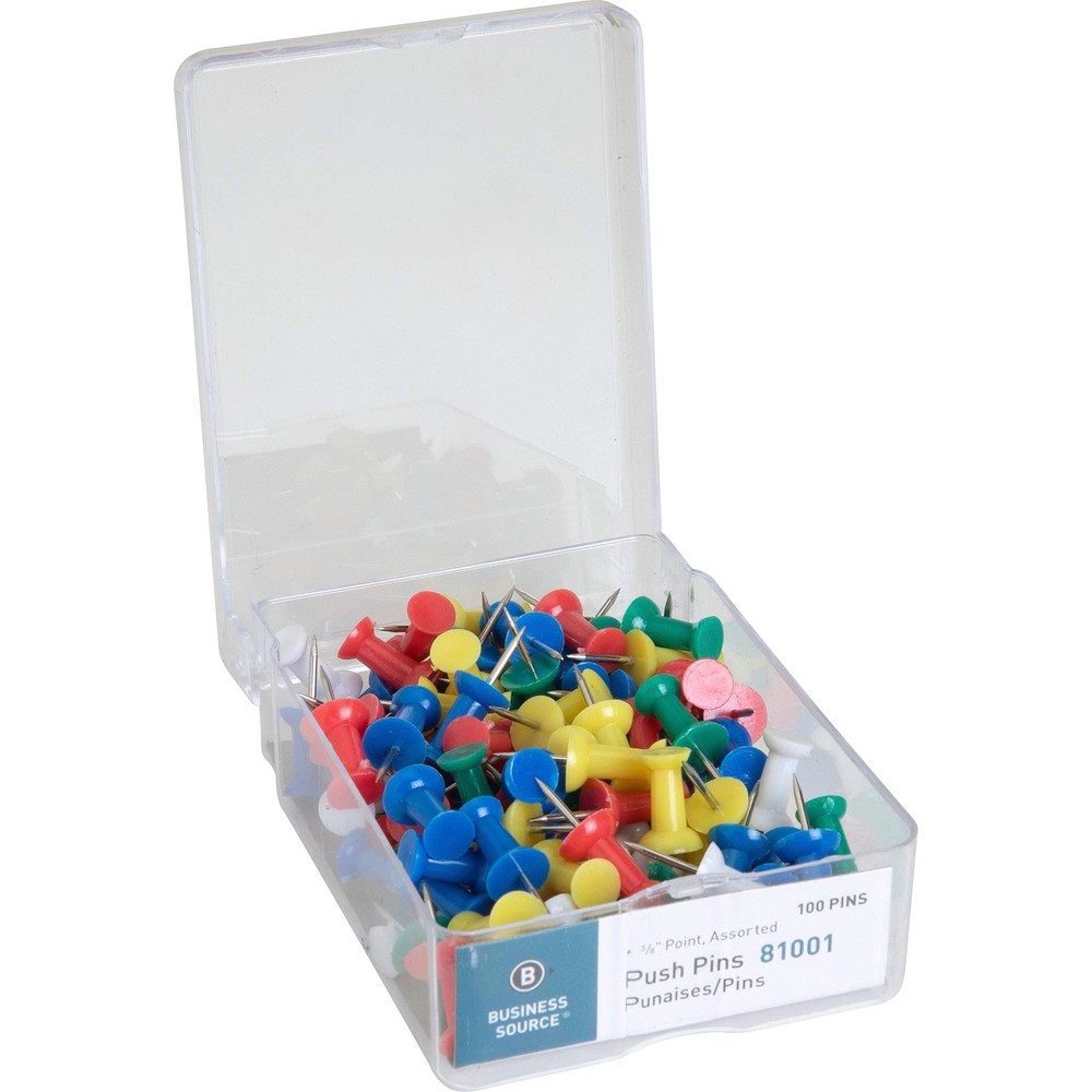 Business Source Pushpin, Assorted (81001) 10" x 2.5" x 14.4",