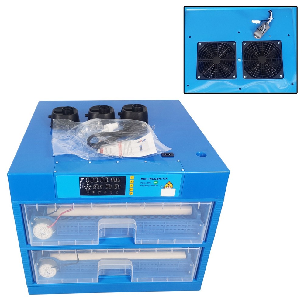 110V 128 Egg Incubator Hatcher Auto Egg Turning Temperature Wet Dual Display