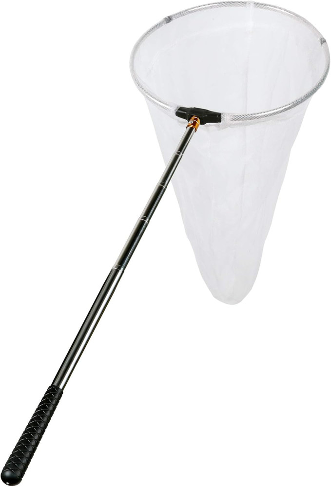 RESTCLOUD Insect and Butterfly Net with 12" Ring, 24" Net Depth, Handle Extends