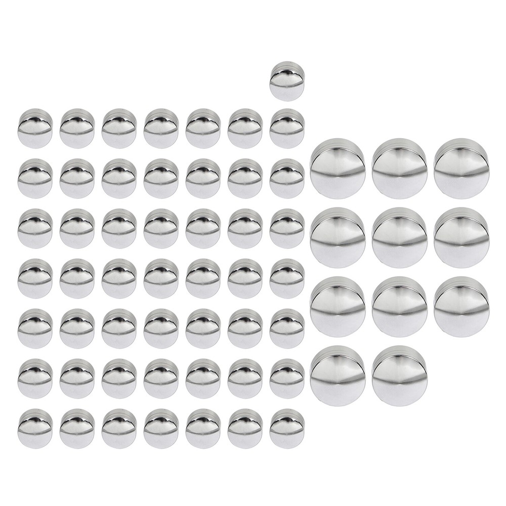 61x Chrome Engine Bolt Topper Cap Covers Screw For Harley Softail Classic FLSTC