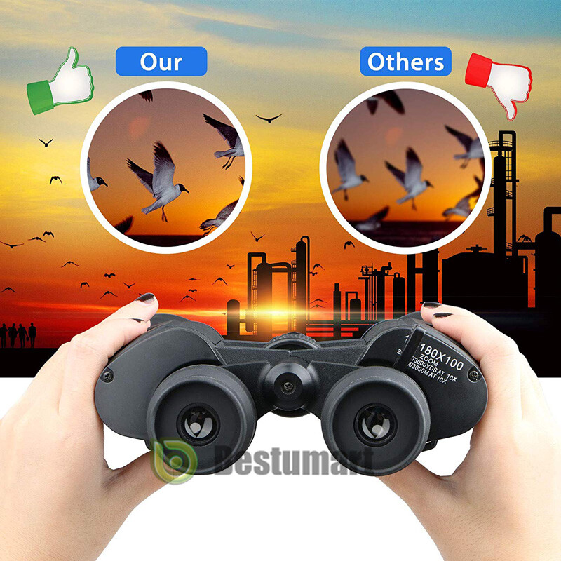 100x180 Autofocus Binoculars Powerful Long Range Fixed Focus Telescope Goggles